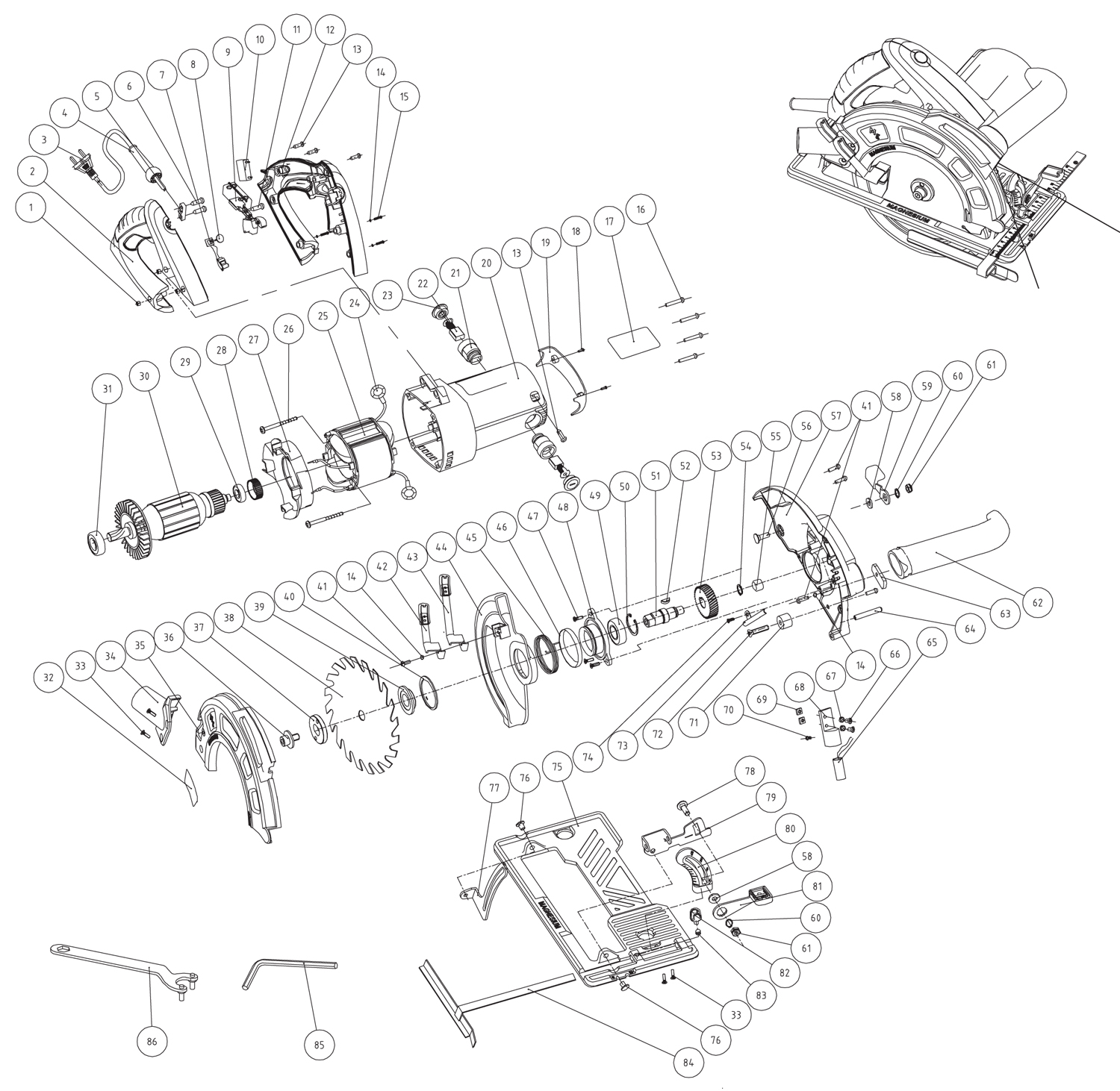 Tool Spares Online. Precision Circular Saw 185mm